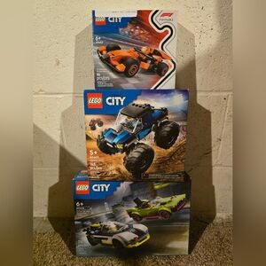 LEGO CITY LOT: 60415 Police & Muscle Car, 60402 Monster Truck, 60442 F1 McLaren